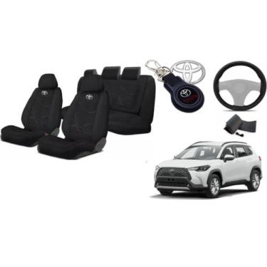 Imagem de Kit Capas Personalizado Tecido Corolla Cross 19-24 + Volante + Chaveir