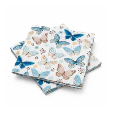Imagem de Guardanapos de Papel Duplo com Estampa de Borboletas, 33 x 33 cm, 40 Unidades, Decorado