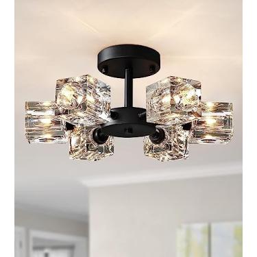 Imagem de Luminária pendente de lanterna de fazenda, luminária de teto para foyer industrial, 12 polegadas, preta, gaiola com aberturas em V, luz suspensa para cozinha, ilha, sala de jantar, escada