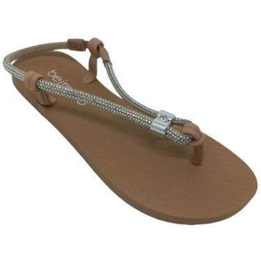 Imagem de Sandália Beira Rio Feminina com Tira em Strass (Aurora Boreal/Nude, BR, Adulto, Numérico, 34)