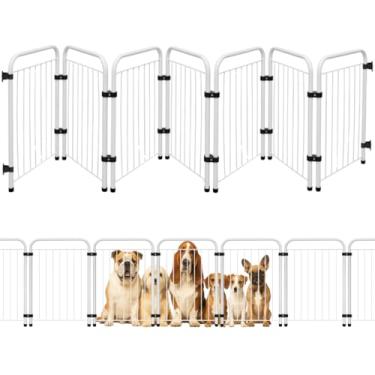 Imagem de Cercado Grade Cercadinho Portátil Dobrável 3 5 7 Módulos Modular Proteção Pets Filhotes Cachorro Gato Coelho Animais 50 cm Altura (Branco, 7 Módulos)