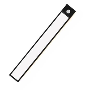 Imagem de Arandela de Parede em Formato de Barra, Luminária com Sensor de Movimento, Sem Fio e Recarregável para Interior de Portas e Armários(1,20CM | PRETO)