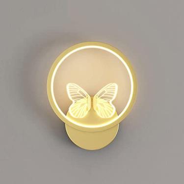 Imagem de Luminária de parede LED, arandelas de parede modernas, luminária de parede em forma de borboleta, luminária de cabeceira de 13 W compatível com sala de estar, mesa de cabeceira, luminária de