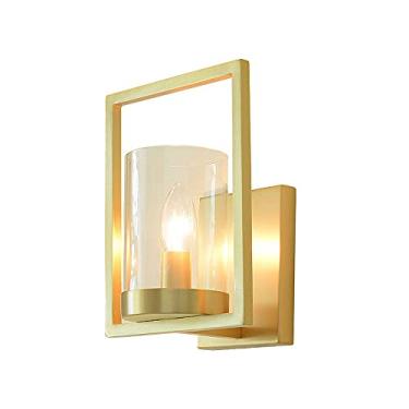 Imagem de Luminária de parede de vidro, luminária de parede antiga de latão para ambientes internos, luminária de parede de cobre para cabeceira de quarto, arandelas modernas E14 para sala de estar, r