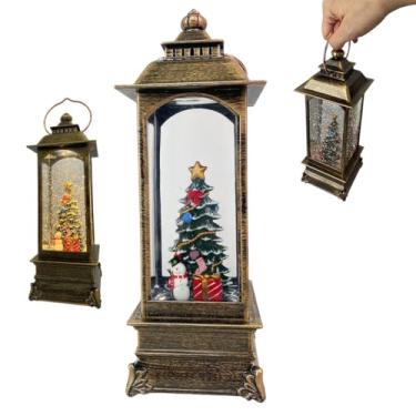 Imagem de Luminaria Natal Natalina Musical Globo de Neve Lamparina Arvore Boneco de Neve Decoraçao Festa Fim de Ano Enfeite Estante Mesa Trabalho Evento Celebraçao