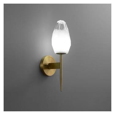 Imagem de Luminária de parede de luxo, luminária de parede em latão com diamante, abajur de vidro, luz para quarto, decoração interna, corredor de hotel, luz de cabeceira, luminária de parede, lustre
