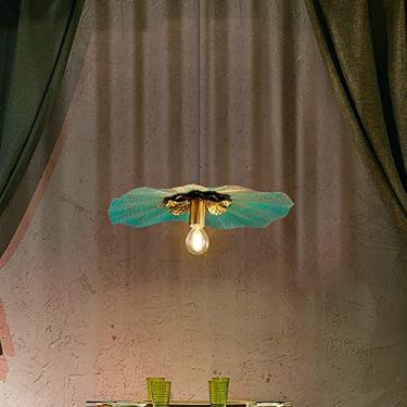 Imagem de Lustre de cobre, luminária pendente americana com folha verde, luminária de teto ajustável, lustres modernos para sala de jantar e hall de entrada compatíveis com quarto, corredor, bar, cozi
