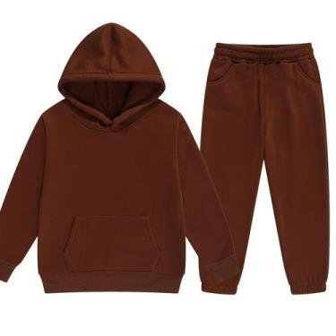 Imagem de Conjunto de roupas DHSPKN Tracksuit Sweatsuits para crianças Brown 100