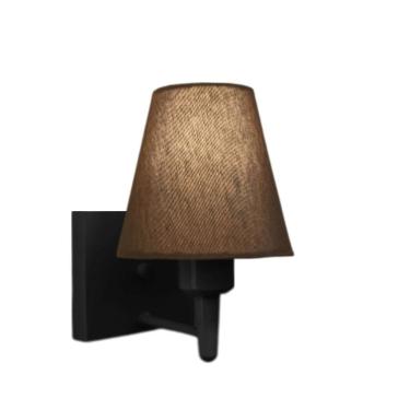 Imagem de Arandela Quadrada Md-2034 Preto Cúpula em Tecido Cone Café - Bivolt