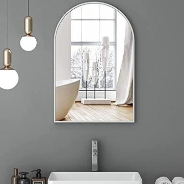 Imagem de Espelho de banheiro montado na parede, espelho de vaidade, 40 x 60 cm, 50 x 80 cm, espelho decorativo para sala de estar, à prova de explosão, espelho decorativo de parede dourado/preto, ouro 40 x 60