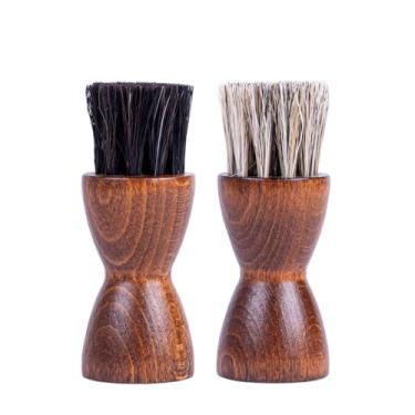 Imagem de FootFitter Conjunto de pincéis de crina de cavalo, aplicadores de polimento de sapatos para botas de couro, sapatos sociais, tênis e cuidados com calçados (feito na Alemanha)