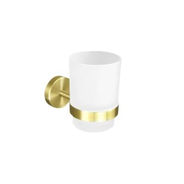 Imagem de Gancho de barra de toalha de aço inoxidável preto fosco e ouro escovado suporte de papel higiênico suporte de escova de vaso sanitário acessórios de banheiro, suporte de papel BG (suporte de copo Bg)