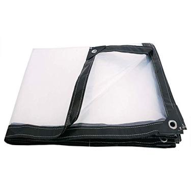Imagem de MTYLX Lonas grandes e resistentes, lonas, lona transparente à prova d'água cobertura de folha de chão tenda toldo pano de galpão de plástico ultraleve reforçado, vários tamanhos, transparente, 1,8 x