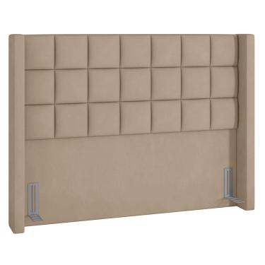 Imagem de Cabeceira Cama Box Casal Queen 160 cm P05 Paris Veludo Bege - Lyam Decor