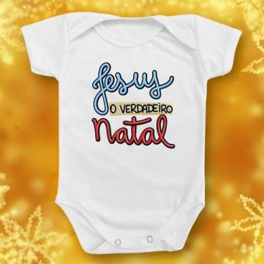 Imagem de Body Para Bebê De Natal Jesus Menino Menina Festa Estrela - Borizinho 