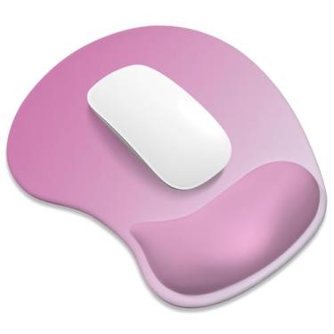 Imagem de ITNRSIIET Mouse pad ergonômico, descanso de pulso de gel acolchoado, base antiderrapante, superfície lisa, compatível com todos os ratos para escritório e jogos, acessório de mesa, 24 x 21 cm