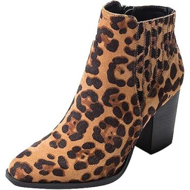 Imagem de Botas femininas de cano curto, sem fecho, bico fino, camurça, salto médio, com zíper lateral, Multicolorido, 35 BR