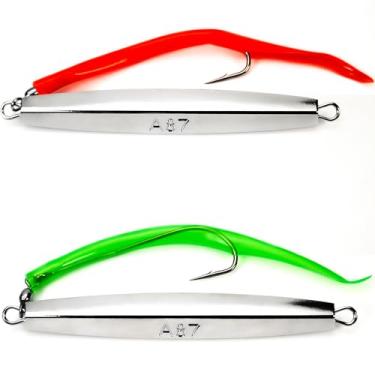 Imagem de VMSIXVM Diamond Jigs Iscas de pesca em água salgada Colheres de metal afundando, iscas de pesca para pesca de surfe, para peixe-azul, robalo, atum, salmão, mar profundo, oceano