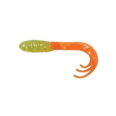Imagem de Big Bite Baits TTG227 Ponta tripla Grub Chartreuse Shine Orange Tail, 5 cm
