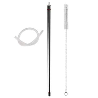 Imagem de Enchedor De Garrafas De Cerveja Com Mola De 13,7'' (35 Cm) De Comprimento Com Escova De Limpeza De Náilon, Transferência De Cerveja De Aço Inoxidável, Máquina De Enchimento(B)