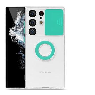 Imagem de Caso do suporte do anel de proteção da câmera para Samsung S23 S22 Ultra S23 Plus A73 A53 A13 A23 4G A52 A72 A32 A22 Tampa transparente, T2, para Samsung S23Ultra