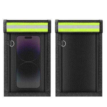 Imagem de Pacote com 2 bolsas Faraday para telefones e chaves de carro, gaiola antirastreamento, bolsa de bloqueio de sinal de celular, bolsas Faraday à prova de emp, protetor de chaveiro Faraday à prova de