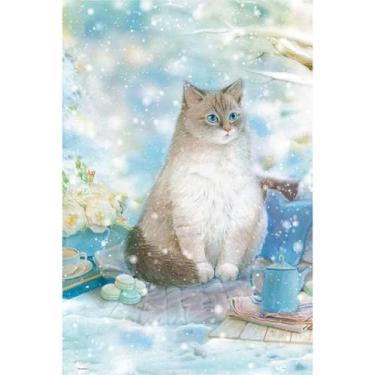 Imagem de PieceRelax Quebra-cabeças de plástico para adultos 504 peças - Jina - Um gato de neve jogos de mesa mais satisfatórios e presentes sem necessidade de tapete de quebra-cabeça [U1052]