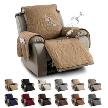 Imagem de YUEANG Capa de cadeira reclinável 100% impermeável, capas de cadeira reclinável para cadeira reclinável, de tecido antiderrapante, capa de sofá para sala de estar, para animais de estimação e crianças