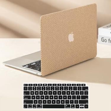 Imagem de iNOTOGG Compatível com MacBook Pro 13 polegadas 2022-2016, A2338 M1 M2/A2289/A2251/A2159/A1989/A1706 com Touch Bar e Touch ID, capa protetora de plástico rígido brilhante com capa de teclado, camelo
