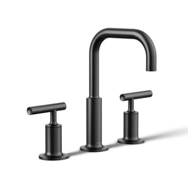 Imagem de Kohler 14406-4-BL purist torneira para pia de banheiro, preto fosco