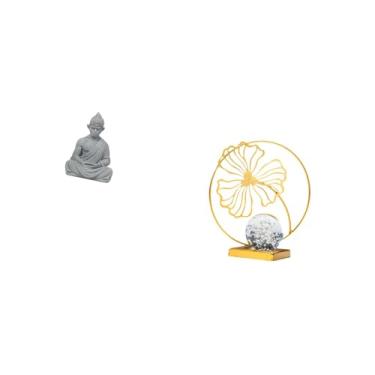 Imagem de Fenteer Estatueta de Ferro em Formato de Folha de Buda, Escultura Colecionável, Ornamento em Miniatura para Pátio de Hotel, Quintal, Estante, Escritório, Lare