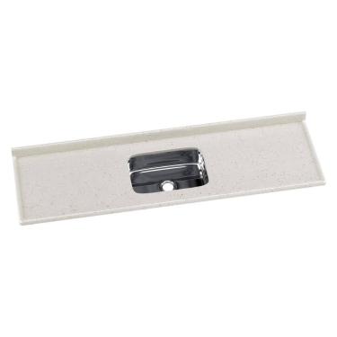 Imagem de Pia De Cozinha Mármore Sintético 180x55cm Com Cuba Aço Inox Multimóveis CR20476 Travertino