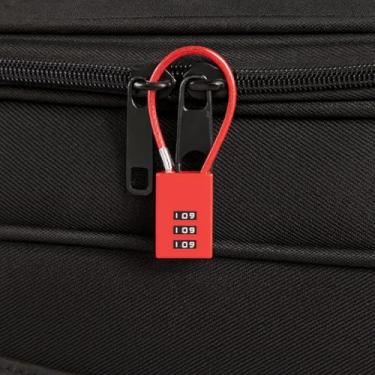 Imagem de Trava de combinação de cabo de aço, cadeado de código de fio flexível para armários de armazenamento de bagagem, portas de academia (vermelho)