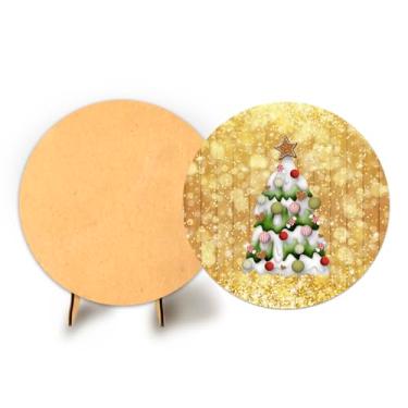 Imagem de Painel C Elastico Redondo 50cm Natal + Suporte MDF (NAT042)