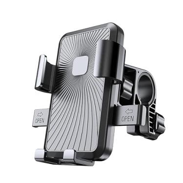 Imagem de Suporte de telefone para motocicleta/bicicleta, suporte de guidão à prova de choque com rotação de 360° - Design compatível com câmera para telefone e Android (4.5-7.0 - Serve para scooters elétricas