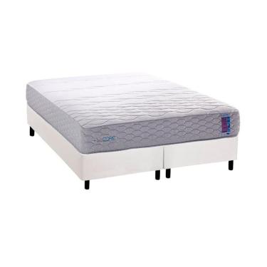 Imagem de Cama Box Queen: Colchão Ortopédico Herval D33 - Ag 65 Feelcore + Base Crc Courano White (158x198)