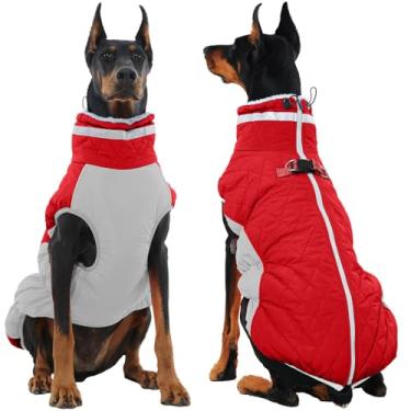 Imagem de Jaqueta de inverno para cães, aconchegante e reflexiva, impermeável, à prova de vento, quente, roupas de lã confortável para clima frio, roupas de lã com fecho de zíper para cães pequenos, médios e grandes, caminhando e caminhando