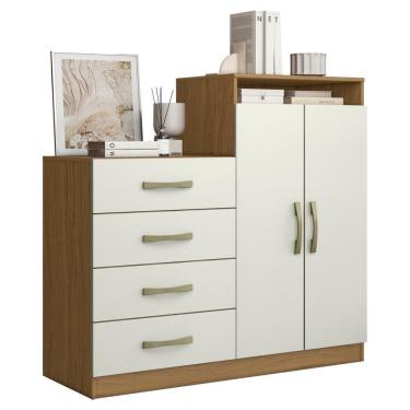 Imagem de Comoda 4 Gavetas 2 Portas 115 Cm Londres Atacama Off White Armoveis Atacama Off White