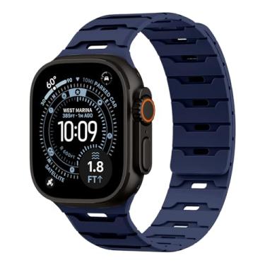 Imagem de Pulseira de silicone magnética para Apple Watch 49 mm, 46 mm, 45 mm, 44 mm, 42 mm, 41 mm, 40 mm, 38 mm, feminino e masculino, pulseira de borracha à prova d'água para iWatch Ultra 3 /SE 3/Series 11 10