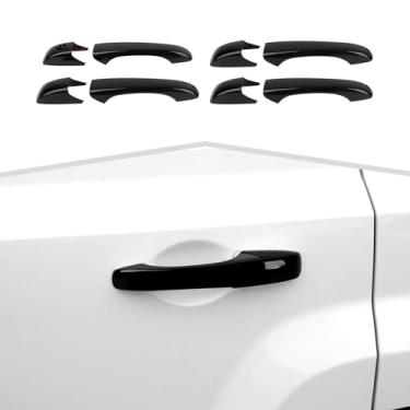 Imagem de Amayum 8 peças de acabamento de maçaneta externa para Chrysler 300C 2005-2010, Jeep Patriot 2011-2016, Dodge Caliber 2008-2011, preta