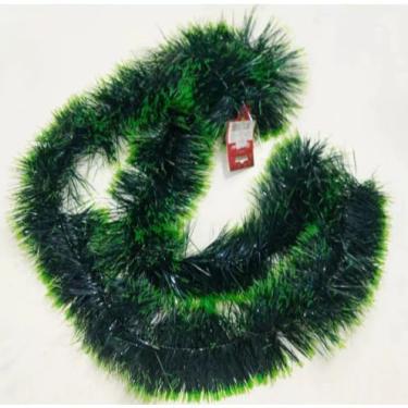 Imagem de Festão Verde Escuro Nevado 2 Metros x 7 cm Decoração De Natal (20, 20M)