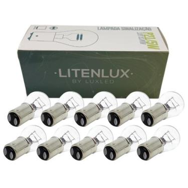 Imagem de Kit 10 Lâmpadas P215W 12V 21w 2 Polos Luz De Freio Lanterna Bay15d 12v