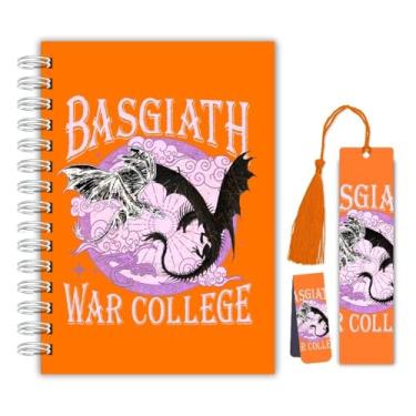 Imagem de Diário de Leitura – Quarta Asa + Marcador Magnético + Marcador com Tassel Plastificado | Capa Basgiath War College Edição Laranja Vívido
