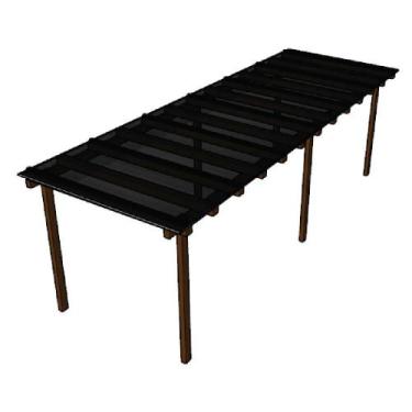 Imagem de Kit Policarbonato Fume 4mm 6,00m x 1,00m - Perfis Naturais - RM Polica