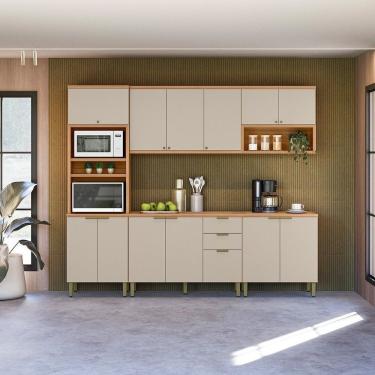 Imagem de Cozinha Completa 5 Peças Com Torre Quente E Aéreo Duplo Selene Jequitibá -off White Fosco