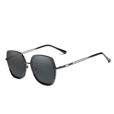 Imagem de Óculos de Sol Femininos com Lentes Degradê, Elegantes, Modelo Soleil, Preto e Cinza