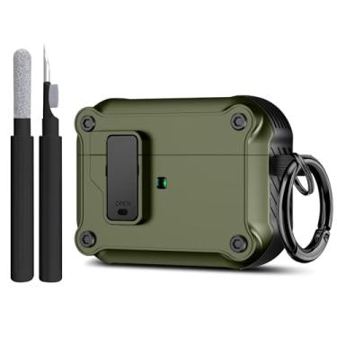 Imagem de Capa compatível com Airpods Pro 3 (2025), capa para Airpods Pro 3ª geração com kit de limpeza de chaveiros, capa de silicone macio à prova de choque para mulheres e homens