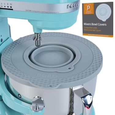 Imagem de Tampa de silicone compatível com batedeiras KitchenAid de 6 a 7 litros, tampa hermética com tigela pequena dobrável, proteção contra respingos, à prova de poeira, reutilizável, lavável na lava-louças