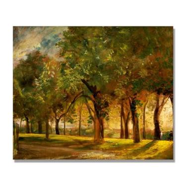 Imagem de NHLDZYH Arte de parede John Constable, (trilha Hampstead), pôster de pinturas famosas, decoração de parede com impressão de imagem retrô romantismo. Apenas tela 60 x 72 cm - 23,6 x 28,3 pol