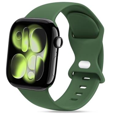 Imagem de STG Sport Pulseira de relógio compatível com Apple Watch de 38 mm, 40 mm, 41 mm, 42 mm, 44 mm, 45 mm, 49 mm, P/M e M/G para mulheres/homens, pulseira de silicone macio à prova d'água, acessórios para iWatch Ultra SE Series 8/7/6/5/4/3/2/1 (38 mm/40 mm/41 mm M/G, trevo)